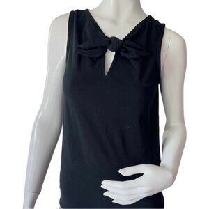 kate spade Black Tie Front Keyhole‎ Neck Tank Top Blouse Cotton Blend Size S